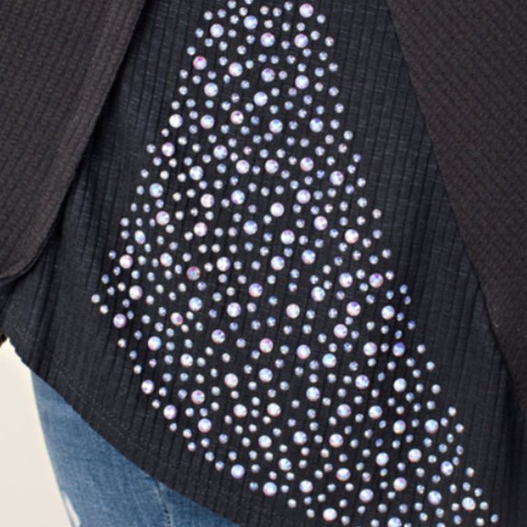 Sleeveless Top with Wing Print and Stones  #90-1 - Picture 7 of 9